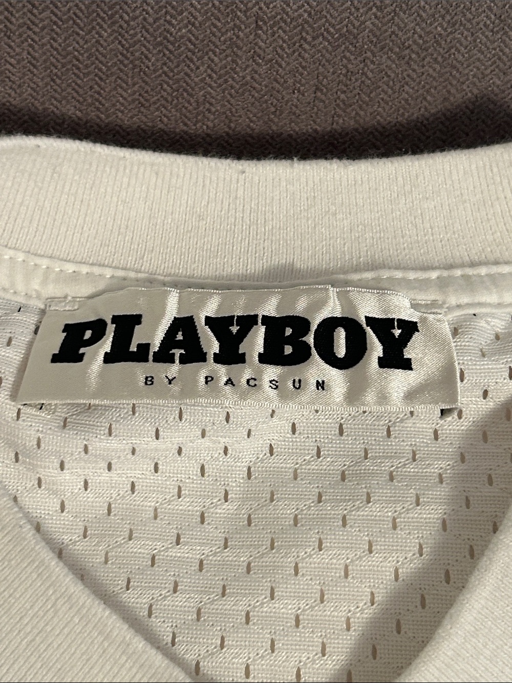 PLAYBOY by Pacsun Jersey with Black Bunny and Silver Stripes - Picture 2 of 5
